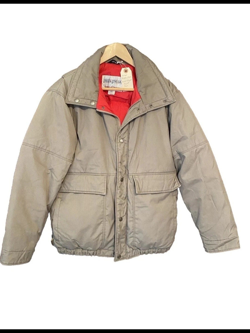 Field & Stream Down Coat Men’s L Tan Gordon & Ferguson  Full Zip & Snap VTG